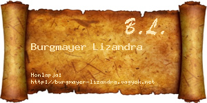 Burgmayer Lizandra névjegykártya